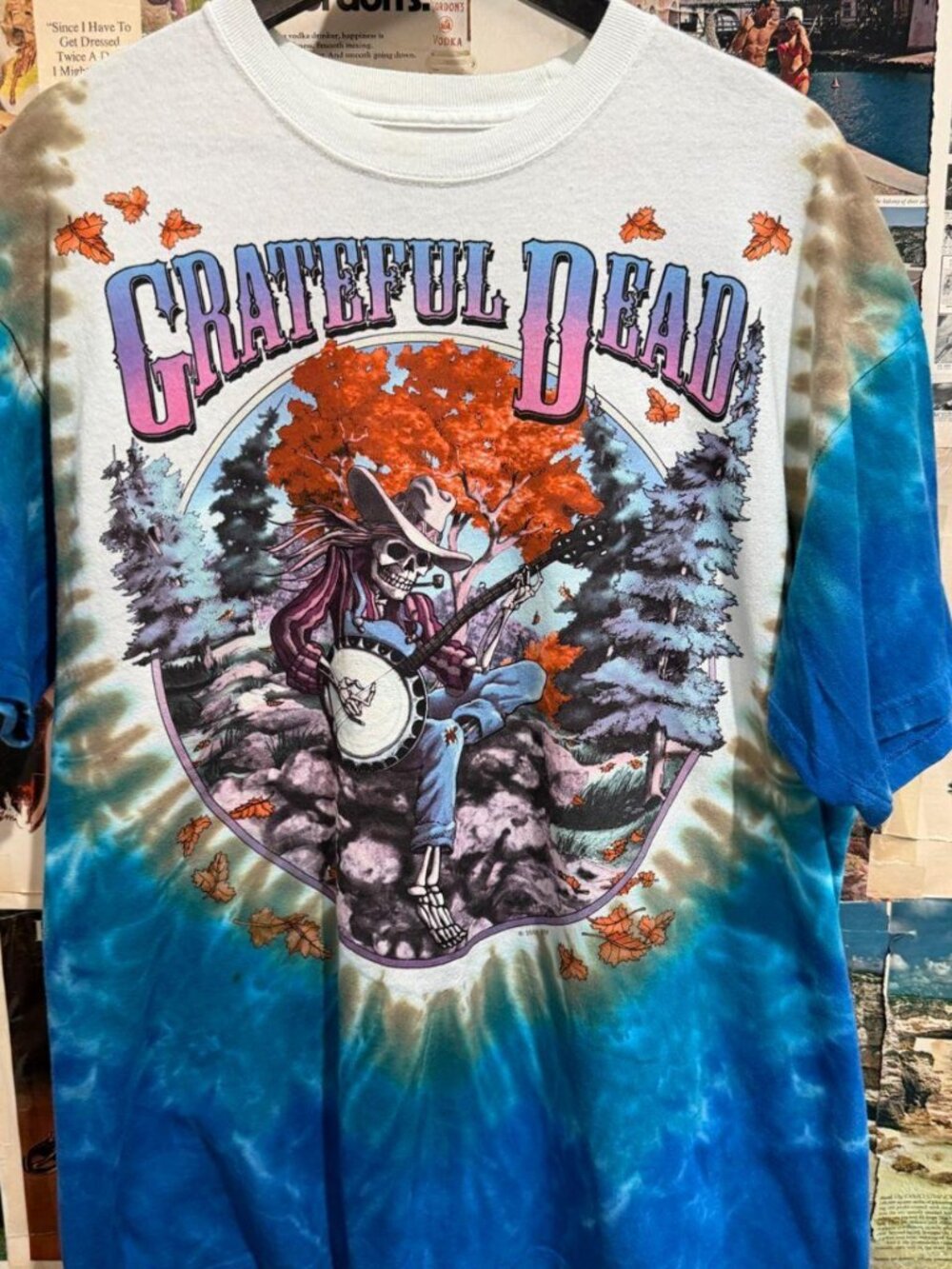 Grateful Dead 1994 Fall Tour Liquid Blue Tie-Dye Tee (Reprint) — XL